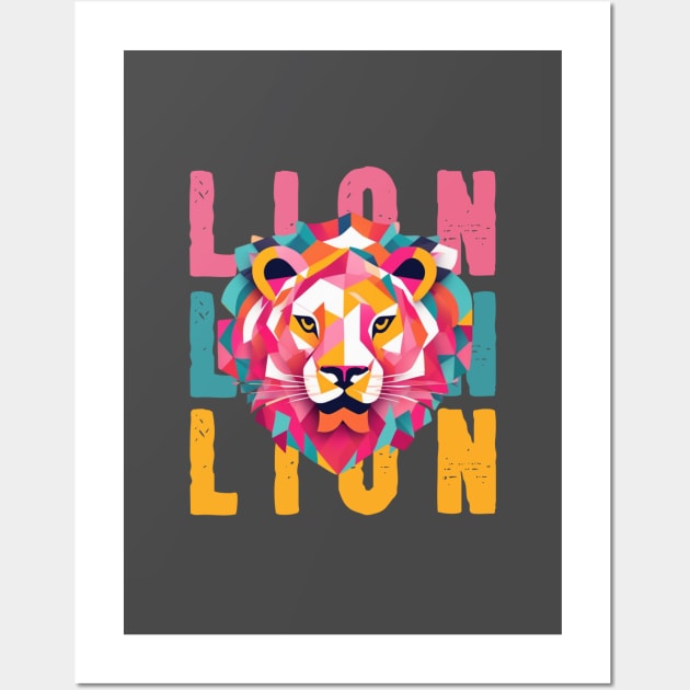 Cute Lion minimalist style art Wall Art by Moonlight Forge Studio